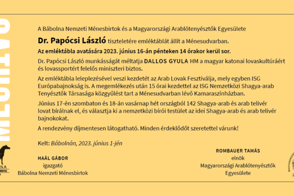 Emléktábla avatás Dr. Papócsi László tiszteletére