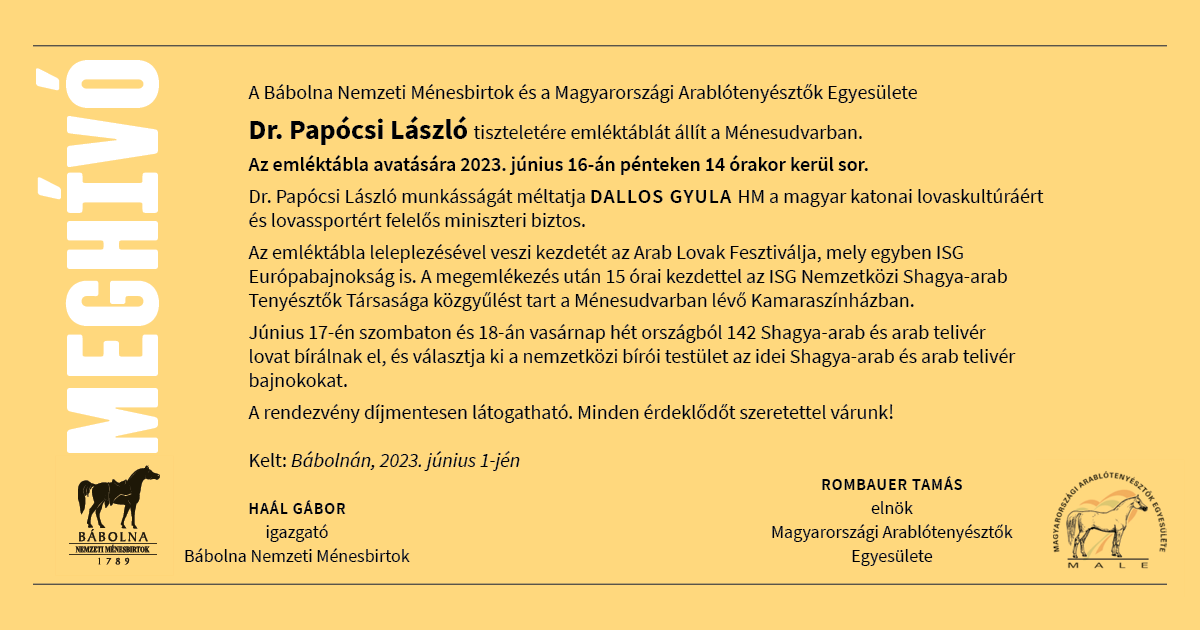 Emléktábla avatás Dr. Papócsi László tiszteletére