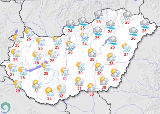 Itthon: Pénteken viharos széllökésre, jégesőre, helyenként felhőszakadásra számíthatunk