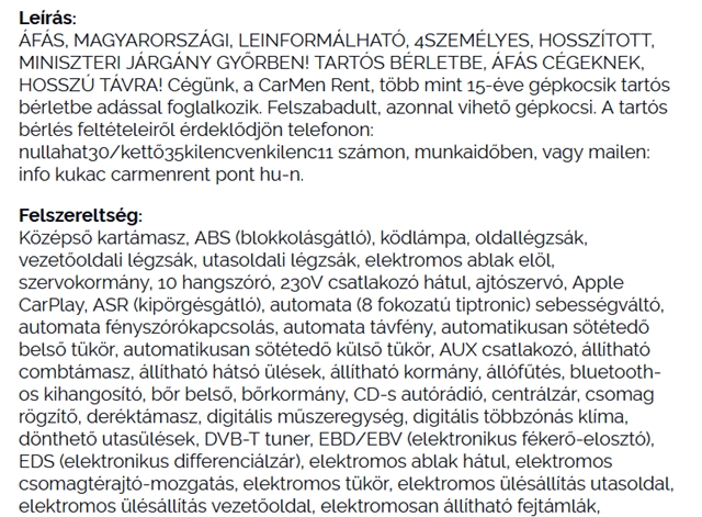 Itthon: 45 millióért hirdetik Dézsi Csaba András korábbi Audiját, masszázsfunkciós ülés is van benne